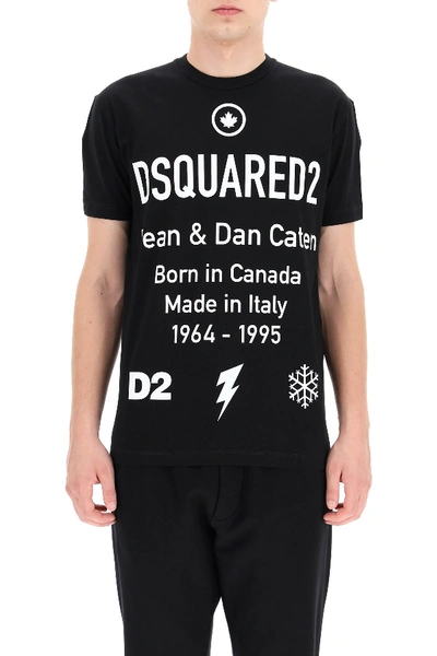 Shop Dsquared2 Born In Canada T-shirt In Black