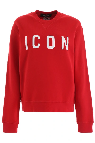 Shop Dsquared2 Icon Sweatshirt In Red White Print