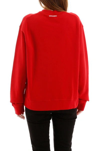 Shop Dsquared2 Icon Sweatshirt In Red White Print