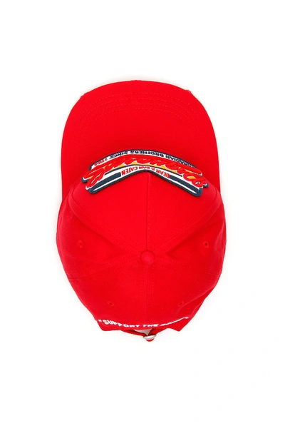 Shop Dsquared2 Logo Patch Baseball Cap In Rosso