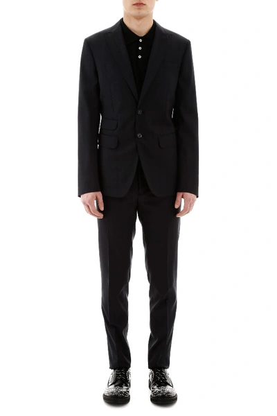 Shop Dsquared2 London Check Suit In Dark Blue