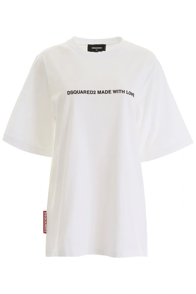 Shop Dsquared2 Made With Love T-shirt In White