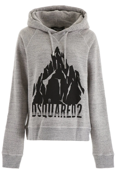 Shop Dsquared2 Mountains Hoodie In Grey Melange