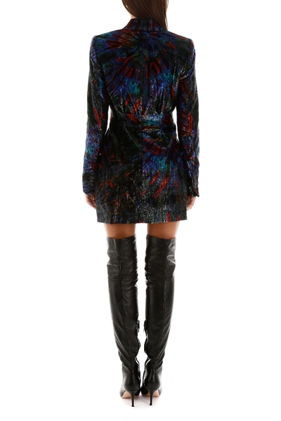 Shop Dsquared2 Multicolor Velvet Mini Dress In Mix Colors