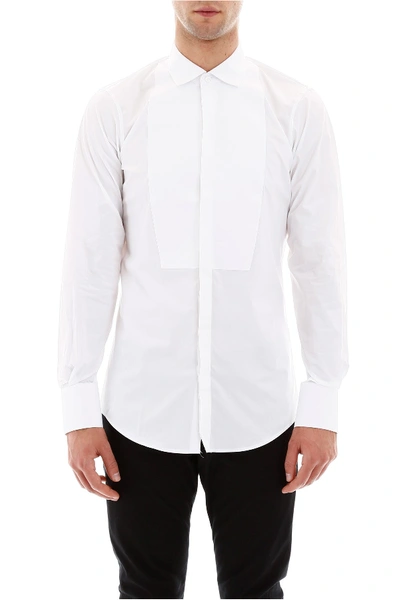 Shop Dsquared2 Shirt With Plastron In White