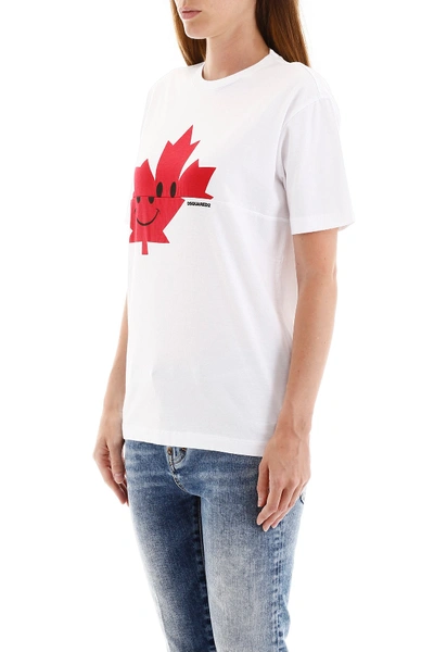 Shop Dsquared2 Smile Leaf T-shirt In White