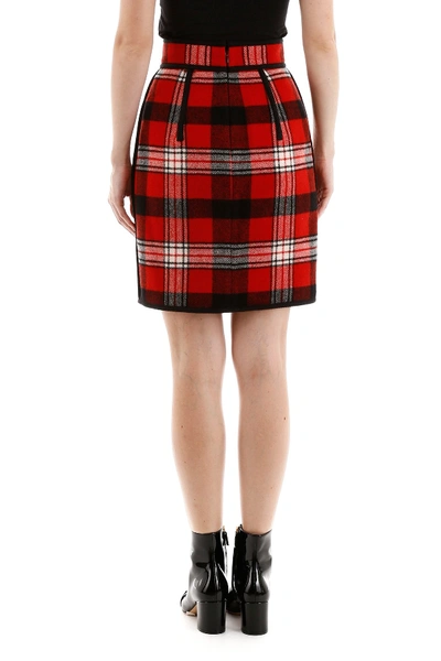 Shop Dsquared2 Tartan Mini Skirt In Red Black Off White