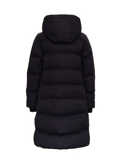 Shop Save The Duck Ecological Long Down Jacket With Hood In Black