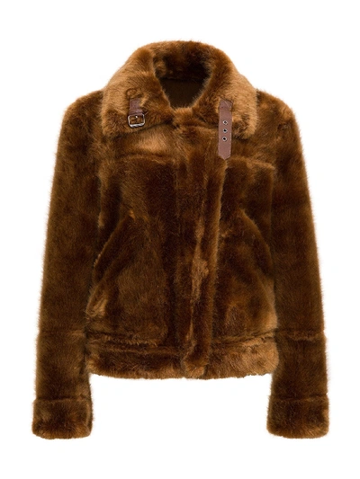 Shop Urbancode Ede Ecological And Reversible Sheepskin In Brown