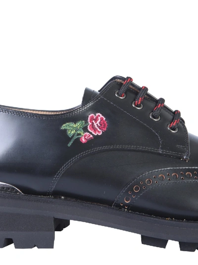 Shop Alexander Mcqueen Embroidered Lace-up In Black