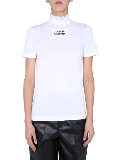 Shop Dolce & Gabbana Embroidered T-shirt In White