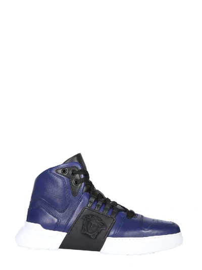 Shop Versace Empire Sneakers In Blue