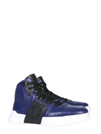 Shop Versace Empire Sneakers In Blue