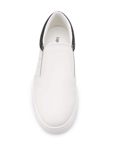 Shop Emporio Armani Sneakers In Bianco