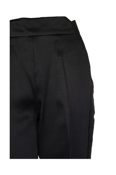 Shop Max Mara Maxmara Envers Satin Trousers In Black