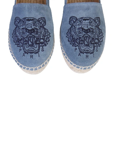 Shop Kenzo Espadrillas With Logo In Baby Blue