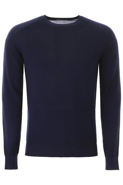 Shop Etro Pullover With Pegaso Embroidery In Blu