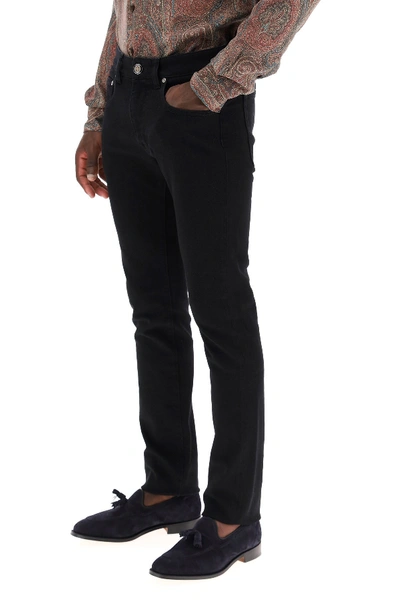 Shop Etro Slim Fit Jeans In Nero