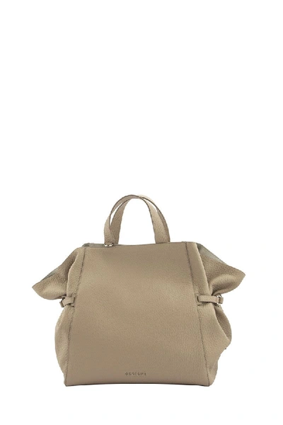 Shop Orciani Fan Soft Large Leather Handbag In Beige