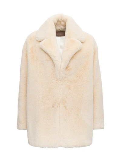 Shop Twinset Faux Fur Coat In White