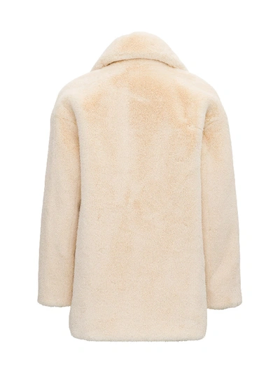 Shop Twinset Faux Fur Coat In White