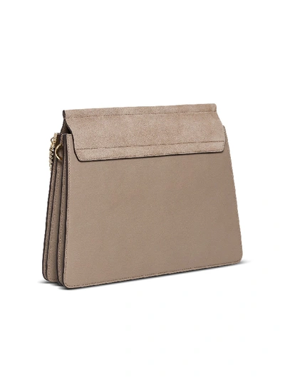 Shop Chloé Faye Mediium Shoulder Bag In Grey