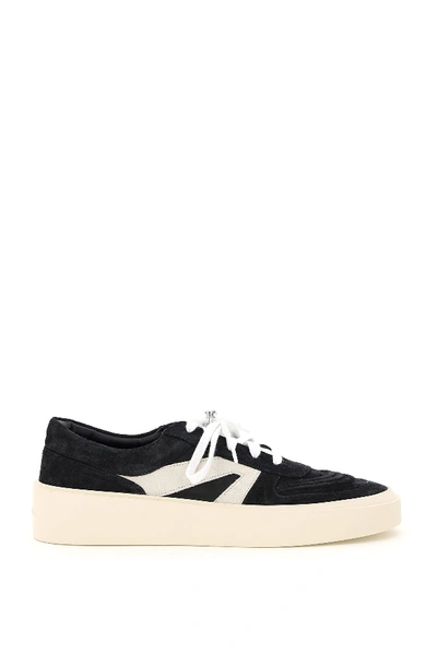 Shop Fear Of God Skate Low Leather Sneakers In Black Grey