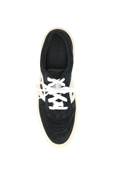 Shop Fear Of God Skate Low Leather Sneakers In Black Grey