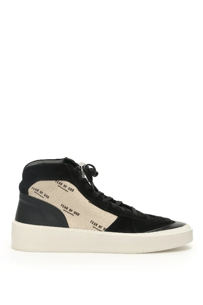 Shop Fear Of God Strapless Skate Mid Sneakers In Black Cream