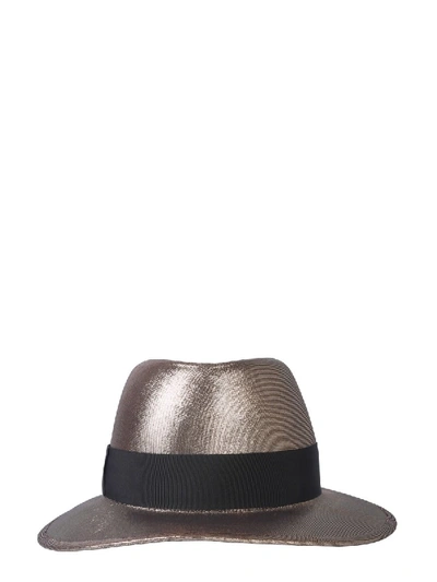 Shop Saint Laurent Fedora Hat In Gold