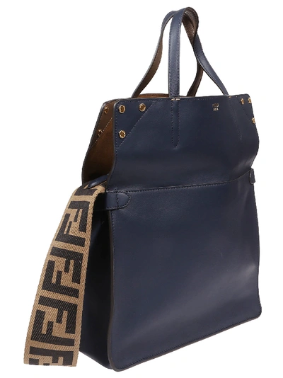 Shop Fendi Bags In Midnight/brown/maya