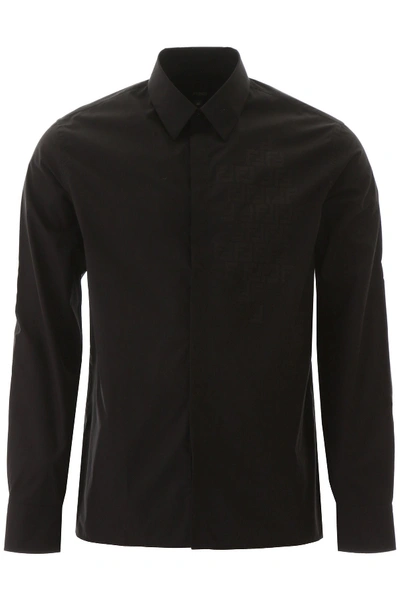 Shop Fendi Faded Ff Shirt In Nero