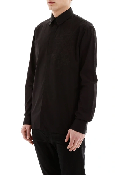 Shop Fendi Faded Ff Shirt In Nero