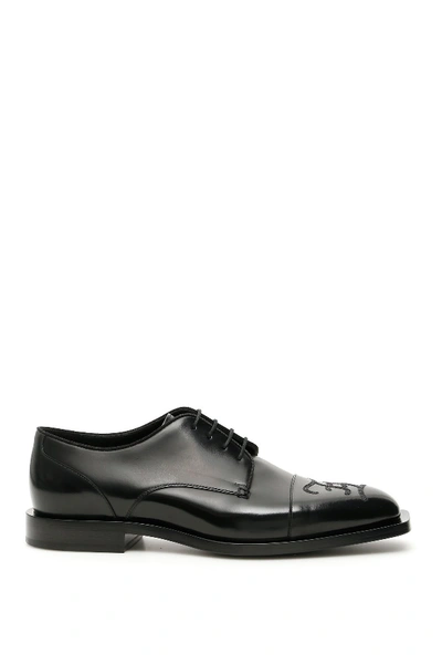 Shop Fendi Ff Karligraphy Derbies In Nero Nero Nero