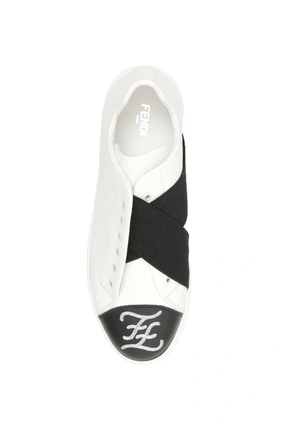 Shop Fendi Ff Karligraphy Slip-ons In Ultraw Ner Bian Ner