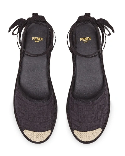 Shop Fendi Flat Shoes In Black+black