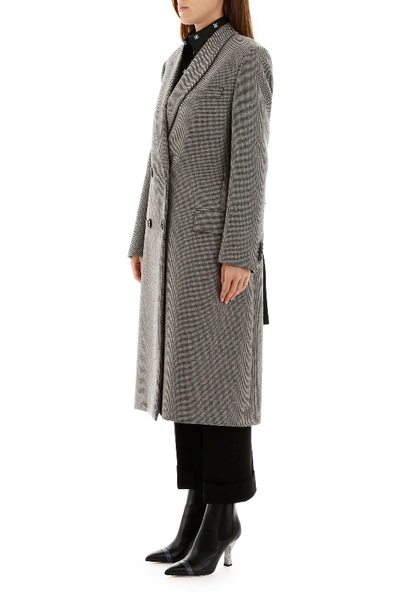 Shop Fendi Long Coat With Scarf Belt In Brown Beige