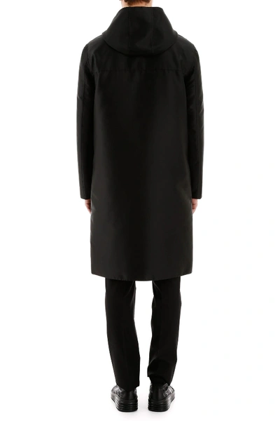 Shop Fendi Reversible Coat With Logo In Nero