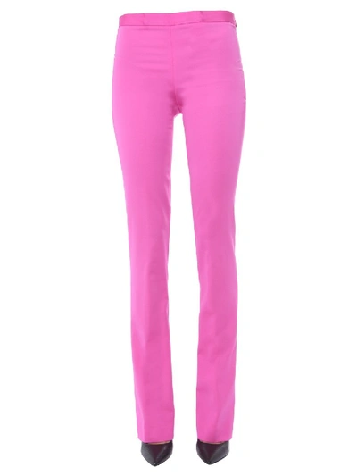 Shop Versace Flared Trousers In Fuchsia