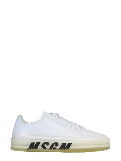 Msgm Oversized Sole Sneakers In White