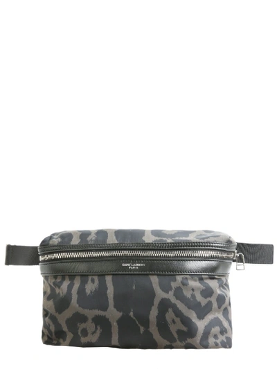 Shop Saint Laurent Foldable Nylon Backpack In Military Green