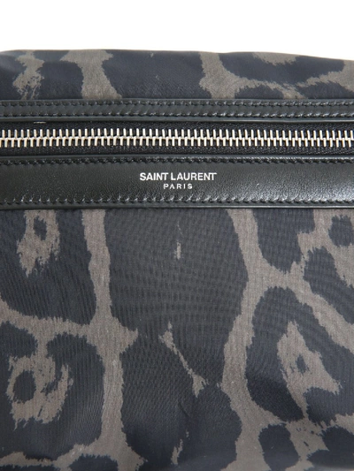 Shop Saint Laurent Foldable Nylon Backpack In Military Green