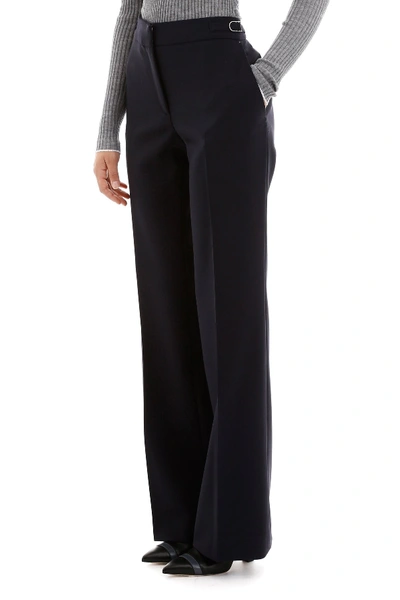 Shop Gabriela Hearst Torres Trousers In Dark Navy