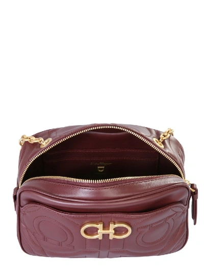 Shop Ferragamo Gancini Room Bag In Bordeaux