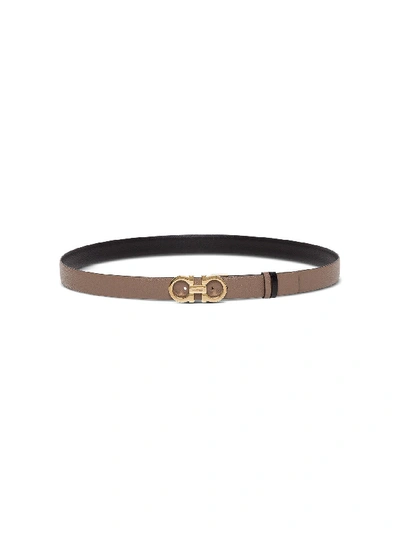 Shop Ferragamo Ganicni Double Face Low Belt In Black