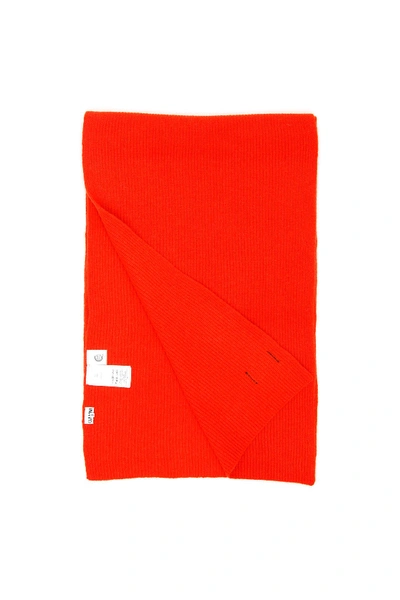 Shop Ganni Knit Scarf In Red