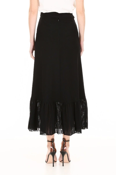 Shop Ganni Wrap Skirt In Black