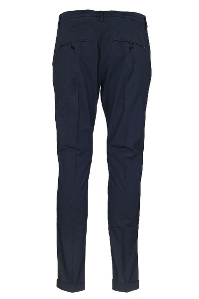 Shop Dondup Gaubert Stretch Cotton Pants Trousers In Navy