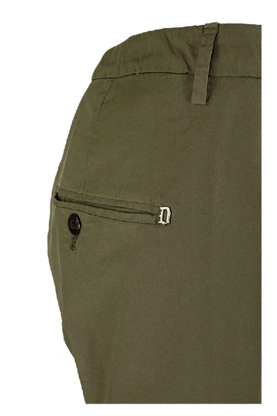 Shop Dondup Gaubert Stretch Cotton Pants Trousers In Green Bottle