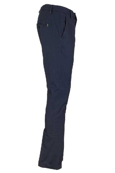 Shop Dondup Gaubert Stretch Cotton Pants Trousers In Navy